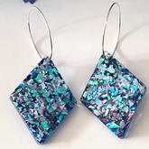 Handmade Sparkling Diamond Shaped Earrings